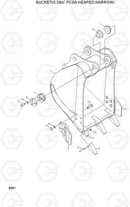 6041 BUCKET(0.39㎥ PCSA HEAPED, NARROW) R200NLC-3, Hyundai