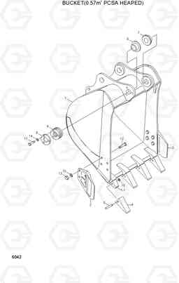 6042 BUCKET(0.57㎥ PCSA HEAPED) R200NLC-3, Hyundai