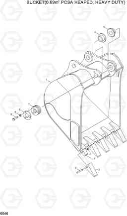 6046 BUCKET(0.69㎥ PCSA HEAPED, HEAVY DUTY) R200NLC-3, Hyundai