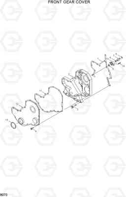 8070 FRONT GEAR COVER R200NLC-3, Hyundai