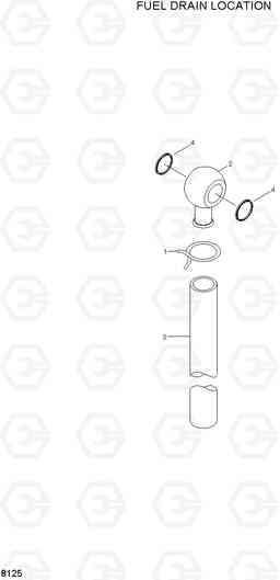 8125 FUEL DRAIN LOCATION R200NLC-3, Hyundai