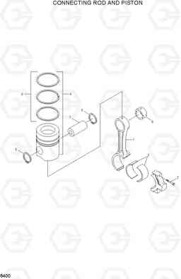 8400 CONNECTING ROD AND PISTON R200NLC-3, Hyundai