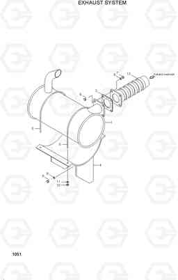 1051 EXHAUST SYSTEM(R200W-2) R200W/R200W-2, Hyundai