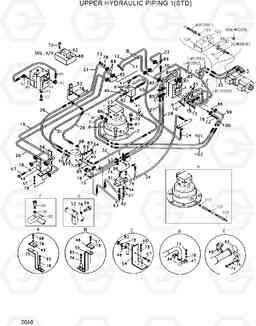 2040 UPPER HYD PIPING 1(STD) R200W/R200W-2, Hyundai