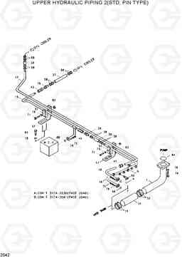 2042 UPPER HYD PIPING 2(STD, PIN TYPE) R200W/R200W-2, Hyundai