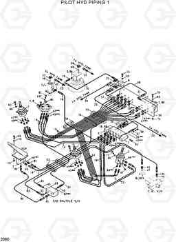 2060 PILOT HYD PIPING 1 R200W/R200W-2, Hyundai