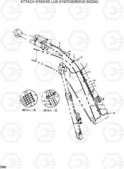 2083 ATTACH GREASE LUB SYSTEM(MONO BOOM) R200W/R200W-2, Hyundai