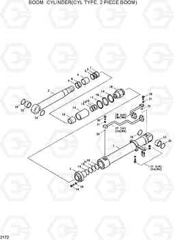 2172 BOOM CYLINDER(2 PIECE BOOM) R200W/R200W-2, Hyundai