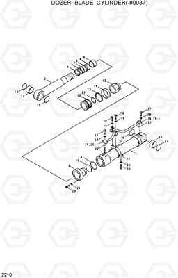2210 DOZER BLADE CYLINDER(-#0087) R200W/R200W-2, Hyundai