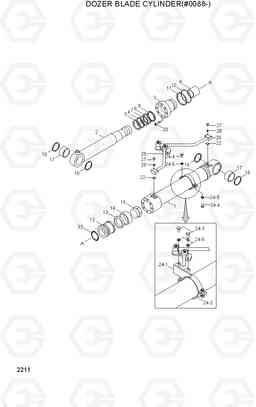 2211 DOZER BLADE CYLINDER(#0088-) R200W/R200W-2, Hyundai