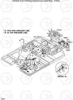 2320 UPPER HYD PIPING(NEGATIVE CONTROL TYPE) R200W/R200W-2, Hyundai