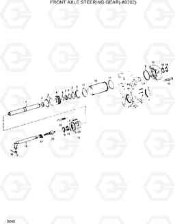 3040 FRONT AXLE STEERING GEAR(-#0202) R200W/R200W-2, Hyundai