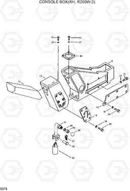 5076 CONSOLE BOX(RH, R200W-2) R200W/R200W-2, Hyundai