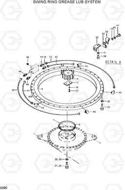 5090 SWING RING GREASE LUB SYSYEM R200W/R200W-2, Hyundai