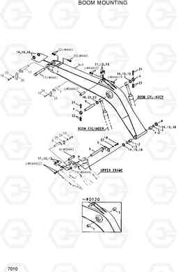 7010 BOOM MOUNTING R200W/R200W-2, Hyundai