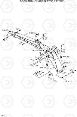 7011 BOOM MOUNTING(PIN TYPE, 2 PIECE) R200W/R200W-2, Hyundai