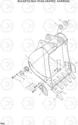 7042 BUCKET(0.80㎥ PCSA HEAPED, NARROW) R200W/R200W-2, Hyundai