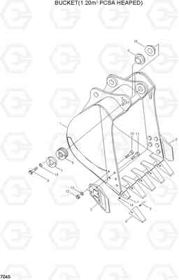 7045 BUCKET(1.20㎥ PCSA HEAPED) R200W/R200W-2, Hyundai