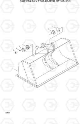 7050 BUCKET(0.86㎥ PCSA HEAPED, S/FINISHING) R200W/R200W-2, Hyundai