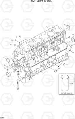 9050 CYLINDER BLOCK R200W/R200W-2, Hyundai