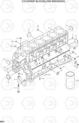 9051 CYLINDER BLOCK(LOW EMISSION) R200W/R200W-2, Hyundai