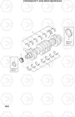 9060 CRANKSHAFT AND MAIN BEARINGS R200W/R200W-2, Hyundai