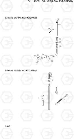 9340 OIL LEVEL GAUGE(LOW EMISSION) R200W/R200W-2, Hyundai