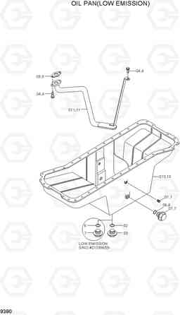 9390 OIL PAN(LOW EMISSION) R200W/R200W-2, Hyundai