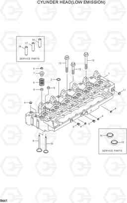 9441 CYLINDER HEAD(LOW EMISSION) R200W/R200W-2, Hyundai