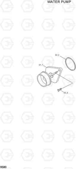 9580 WATER PUMP R200W/R200W-2, Hyundai