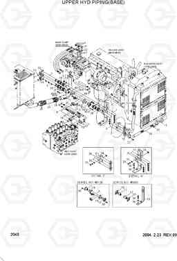2040 UPPER HYD PIPING(BASE) R200W-3, Hyundai