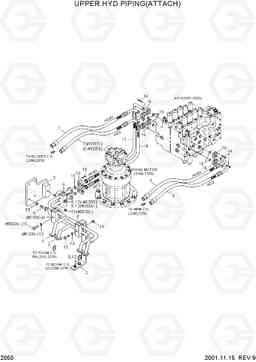 2050 UPPER HYD PIPING(ATTACH) R200W-3, Hyundai