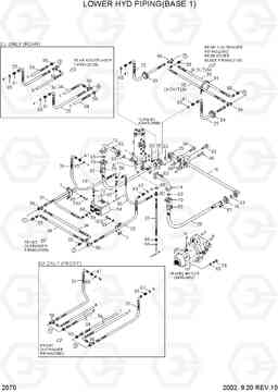 2070 LOWER HYD PIPING(BASE 1) R200W-3, Hyundai