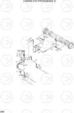 2090 LOWER HYD PIPING(BASE 3) R200W-3, Hyundai