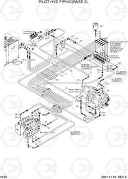 2130 PILOT HYD PIPING(BASE 2) R200W-3, Hyundai