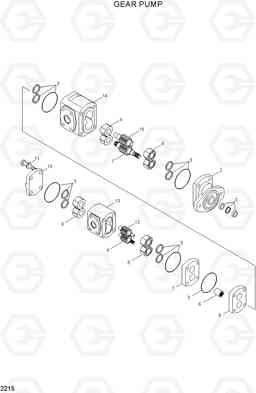 2215 GEAR PUMP R200W-3, Hyundai