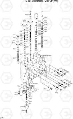 2351 MAIN CONTROL VALVE(2/3) R200W-3, Hyundai