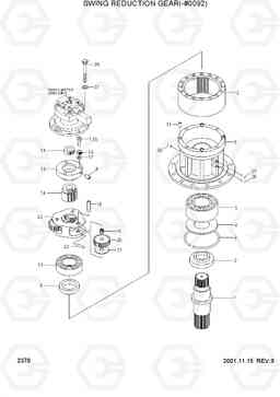 2370 SWING REDUCTION GEAR(-#0092) R200W-3, Hyundai