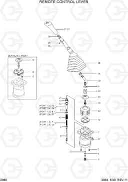 2380 REMOTE CONTROL LEVER R200W-3, Hyundai