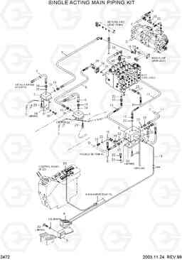 2472 SINGLE ACTING MAIN PIPING KIT R200W-3, Hyundai