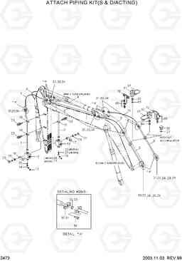 2473 ATTACH PIPING KIT(S & D/ACTING) R200W-3, Hyundai