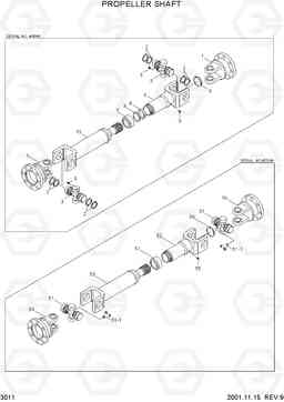 3011 PROPELLER SHAFT R200W-3, Hyundai