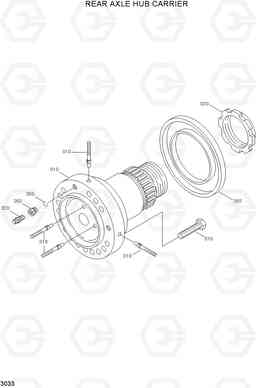 3033 REAR AXLE HUB CARRIER R200W-3, Hyundai