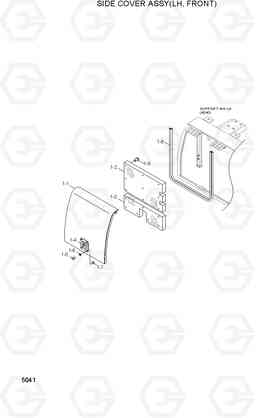 5041 SIDE COVER ASSY(LH, FRONT) R200W-3, Hyundai