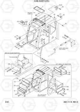 5101 CAB ASSY(2/3) R200W-3, Hyundai