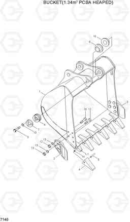 7140 BUCKET(1.34M3 PCSA HEAPED) R200W-3, Hyundai