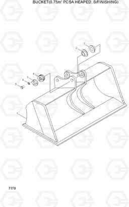 7170 BUCKET(0.75M3 PCSA HEAPED, S/FINISHING) R200W-3, Hyundai