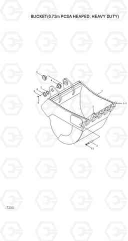 7200 BUCKET(0.72M3 PCSA HEAPED, HEAVY DUTY) R200W-3, Hyundai