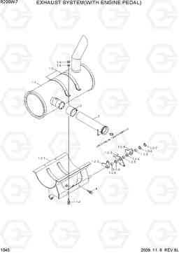 1045 EXHAUST SYSTEM(WITH ENGINE PEDAL) R200W-7, Hyundai