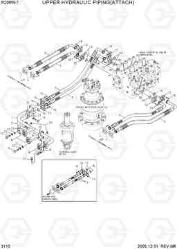 3110 UPPER HYD PIPING(ATTACH) R200W-7, Hyundai